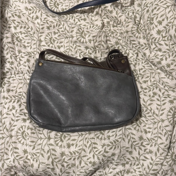 Chala Gray and Brown Crossbody Bag with Dachshund Design - Picture 2 of 4